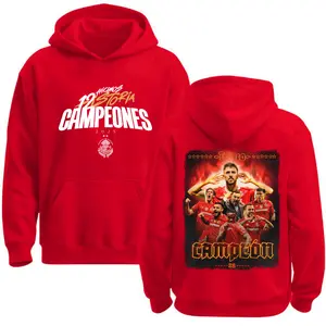 Toluca FC Football 12th Championship History Shirt, Campeones 2025 Red Soccer Fan Hoodie, Double Sided Champion Graphic Pullover, Football Victory Celebration Hoodie for Men & Women