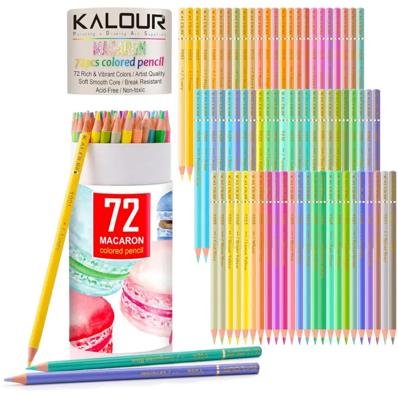 72 Colors Macaron Pastel Colored Pencils,Artists Soft Core,Ideal for Drawing Sketching Shading,Coloring Pencils for Adults Beginners