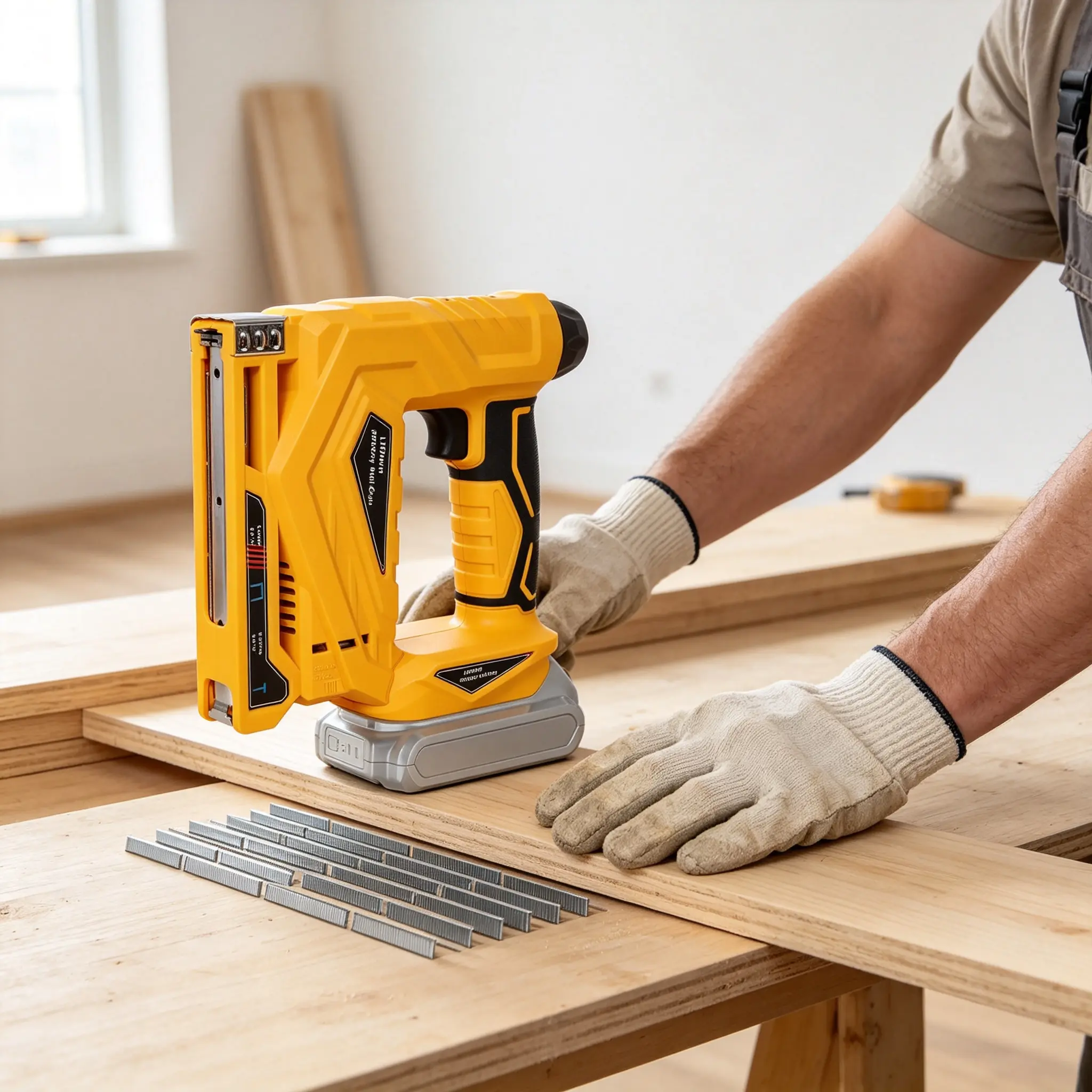 Dewalt 2-in-1 Portable Cordless Brad Nailer & Narrow Crown Stapler Power Tool (Tool Only) - 20V MAX Battery Fit, Cordless Freedom, Anti-Misfiring Design, Safety Lock, Adjustable Depth, for Furniture Woodworking Home Decor Fastening, Narrow Crown Fit