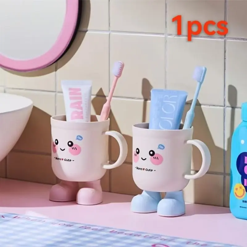 1pc cute cartoon pattern wash cups household Bathroom Accessory toothbrush cups student dormitory mouthwash cups dental jars couple brush cups Tumbler Cup Home Goods