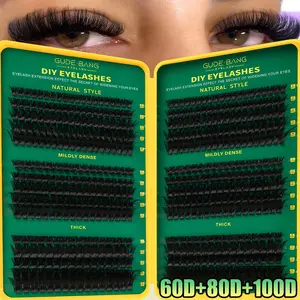 60D+80D+100D False Eyelashes, Eyelash Extensions, Individual Lashes Extensions, D Curl Fluffy Style, DIY Personal Lash Kit, Non-Toxic, Ideal for Daily Use, Parties, Travel, Gifts