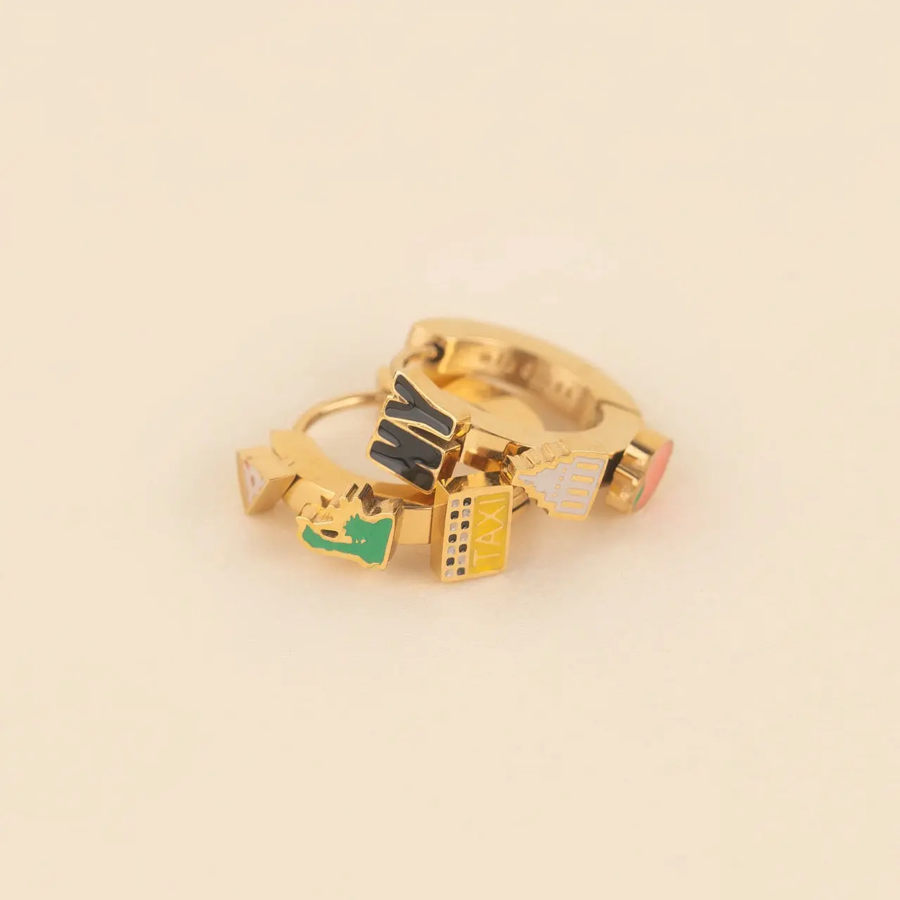 NYC 3D Huggie Hoop Earrings NYC 3D Huggie Hoop Earrings