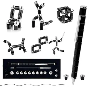 Teenage Stress Relief Magnetic Metal Pen, Cool Multi-Functional Transforming Writing Pen, Pressure Relief Toy, Perfect Gift for Kids or Friends