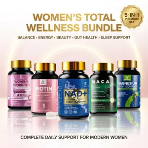 Women’s Complete 5-in-1 Wellness Set, Probiotics + Hair Growth Biotin + NAD+ Energy + Maca Vitality + 12-in-1 Magnesium, Balance Your Body, Boost Energy, Improve Sleep & Strengthen Hair
