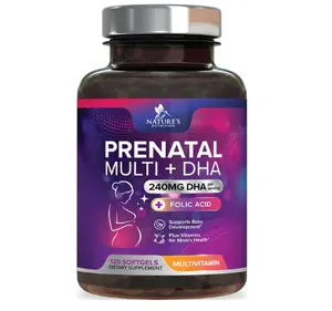 Prenatal Vitamins with Folic Acid & DHA, Fetal Brain Development Support with Folate & Omega 3's, Prenatal Multivitamin for Women, Vitamin A, C, D, B6, B12 & Iron, Pregnancy Supplement - 120 Softgels