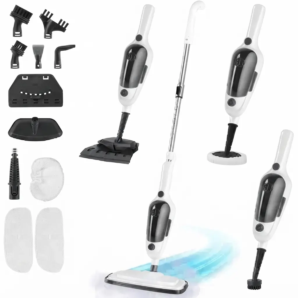 [BlackFriday]C021 12-in-1 Corded Steam Mop & Steam Cleaner for House, 110-120V 1200W Hygienic Eco-Friendly Handheld Deep-Cleaning Home Appliance, 23FT Cord, Microfiber Pads, Chemical-Free Solution, Standard Plug for Hard Floors & Ceramic Tiles