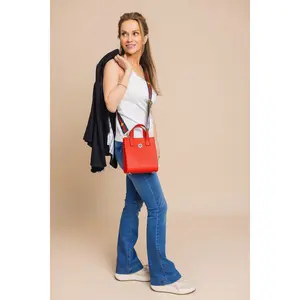 FERRARI RED GIA VEGAN LEATHER MINI TOTE 🌿