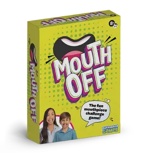 PlayMonster Games Mouth Off Card Game - Family Games for Kids and Adults, Guess The Phrase Before The Timer Runs Out, 4-8 Players, Ages 8+, Includes 8 Mouthpieces and 200 Phrases