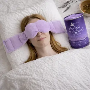 Weighted Sleep Mask - Premium Plush Herbal Sleep Mask with 0.5 lb Naturally Lavender Pack for Heat or Cold Use,Calming Eyemask for Deep Sleep ,Side-Sleeping Friendly,Contoured Full-Wrap Comfort, 100% Blackout for Rest & Travel