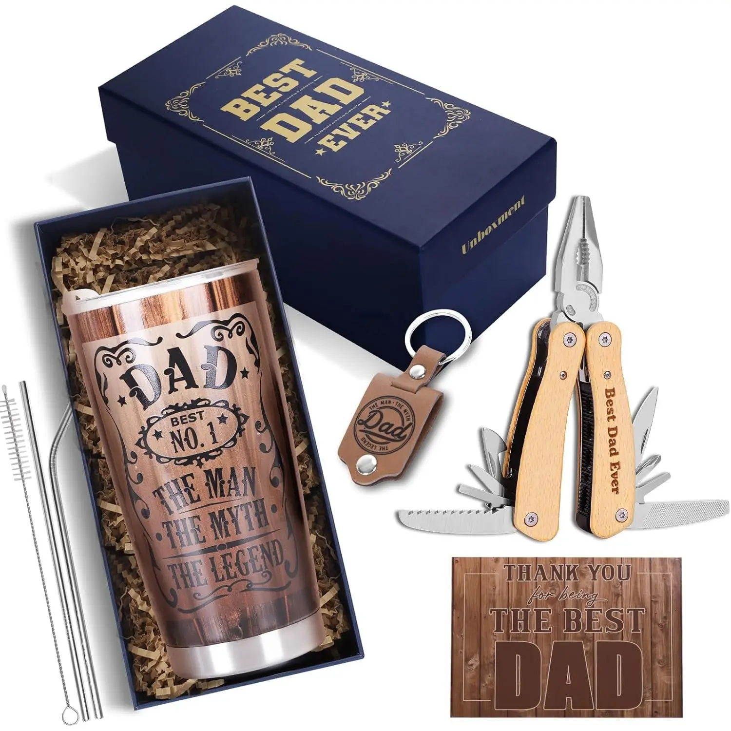 Dad Ever Gifts Basket, Retro   for Birthday Fathers Day Christmas, with Tumbler Mug, Multitool, , Stylish