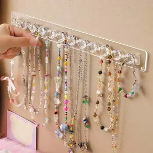 1pc 12 Diamond-Shaped Hooks - Wall-Mounted Jewelry Organizer, Wall Mount Design, Perfect Gift for Women and Girls