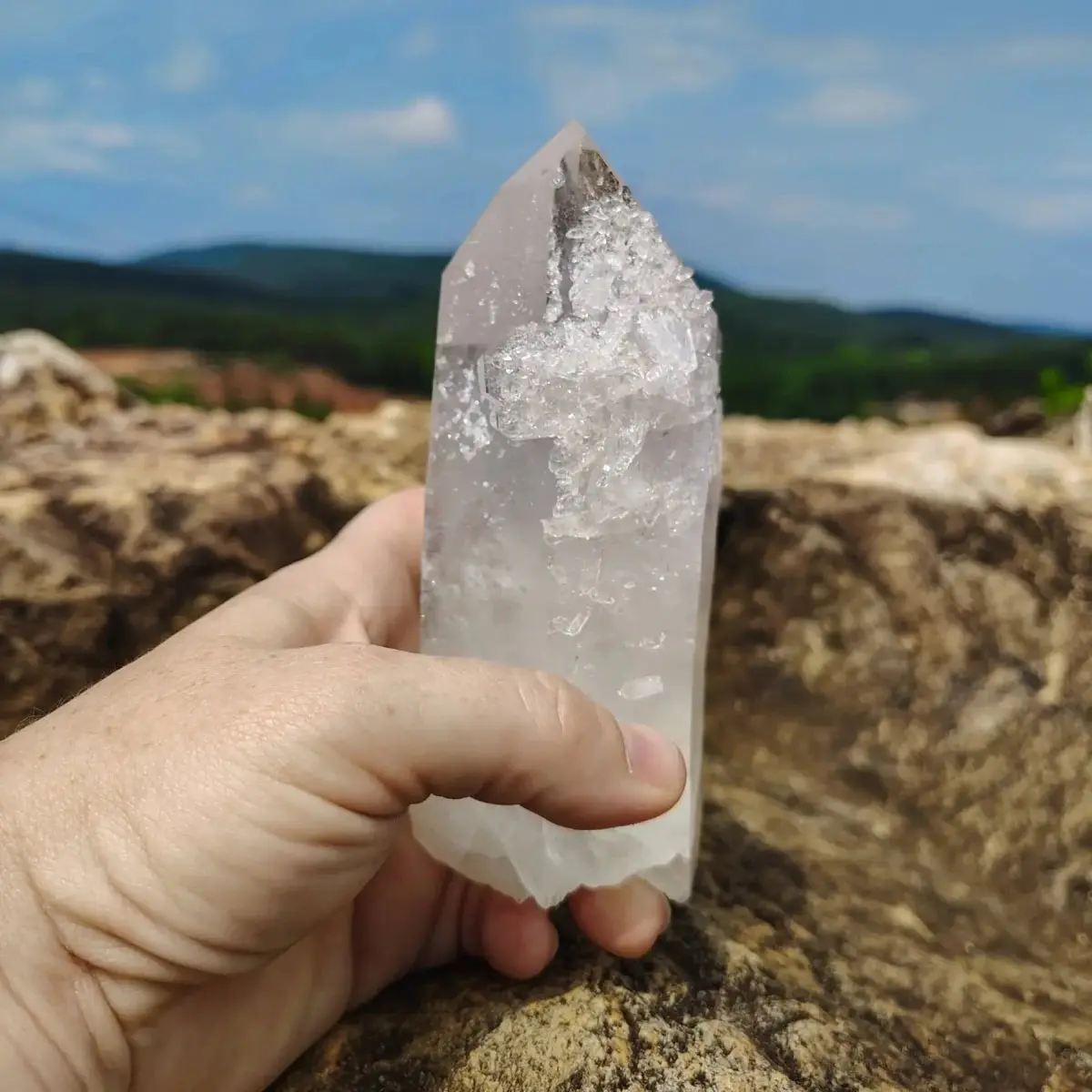 Large Hand Mined Crystal Point Tabby Growth