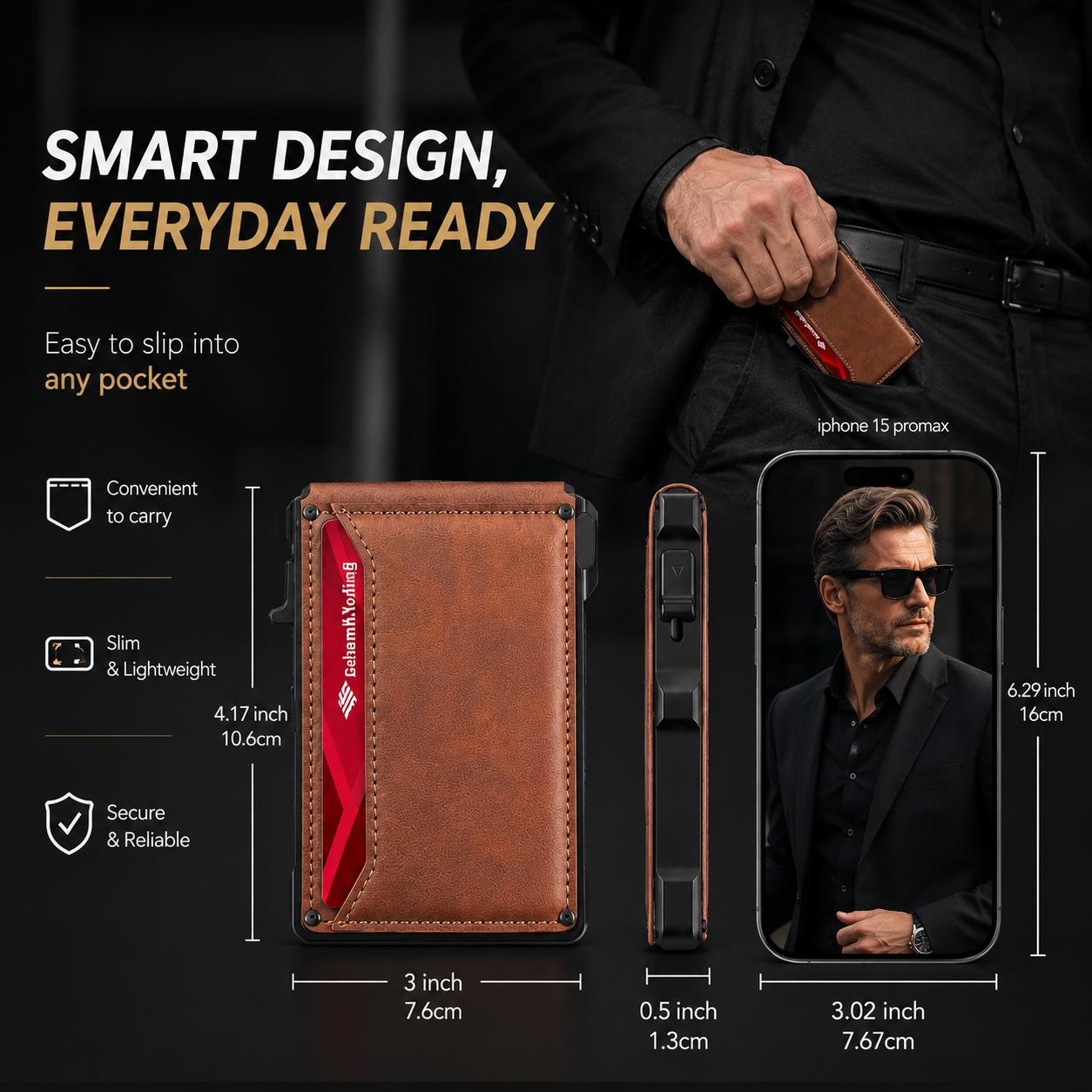 Men's Minimalist Slim Wallet - RFID-Blocking Aluminum Pop-Up Bifold, 9-13 Card Capacity, Money Clip, ID Window, Mens Wallet for RFID Protection Needs, Rfid Blocking Wallets,backpacks for school,cute backpacks for school,bookbag,school backpack