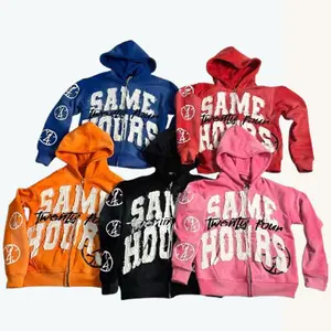 Same Hours Hoodie Y2k Letter Print Zip Up Hoodie Sweatshirts