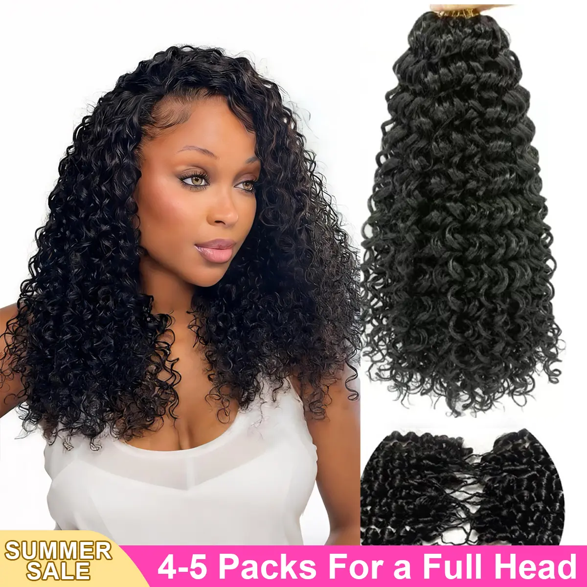 Bgmgirl Crochet Human Hair Water Wave Burmese Curly Body Wave Kinky Curly Afro Curly Kinky Straight Hair for Miracle Knots human hair Boho Braids Knotless Pre-Separated 50g/bundle Time Saving #4 Chocolate Brown & #4/27 Brown Highlights back to school