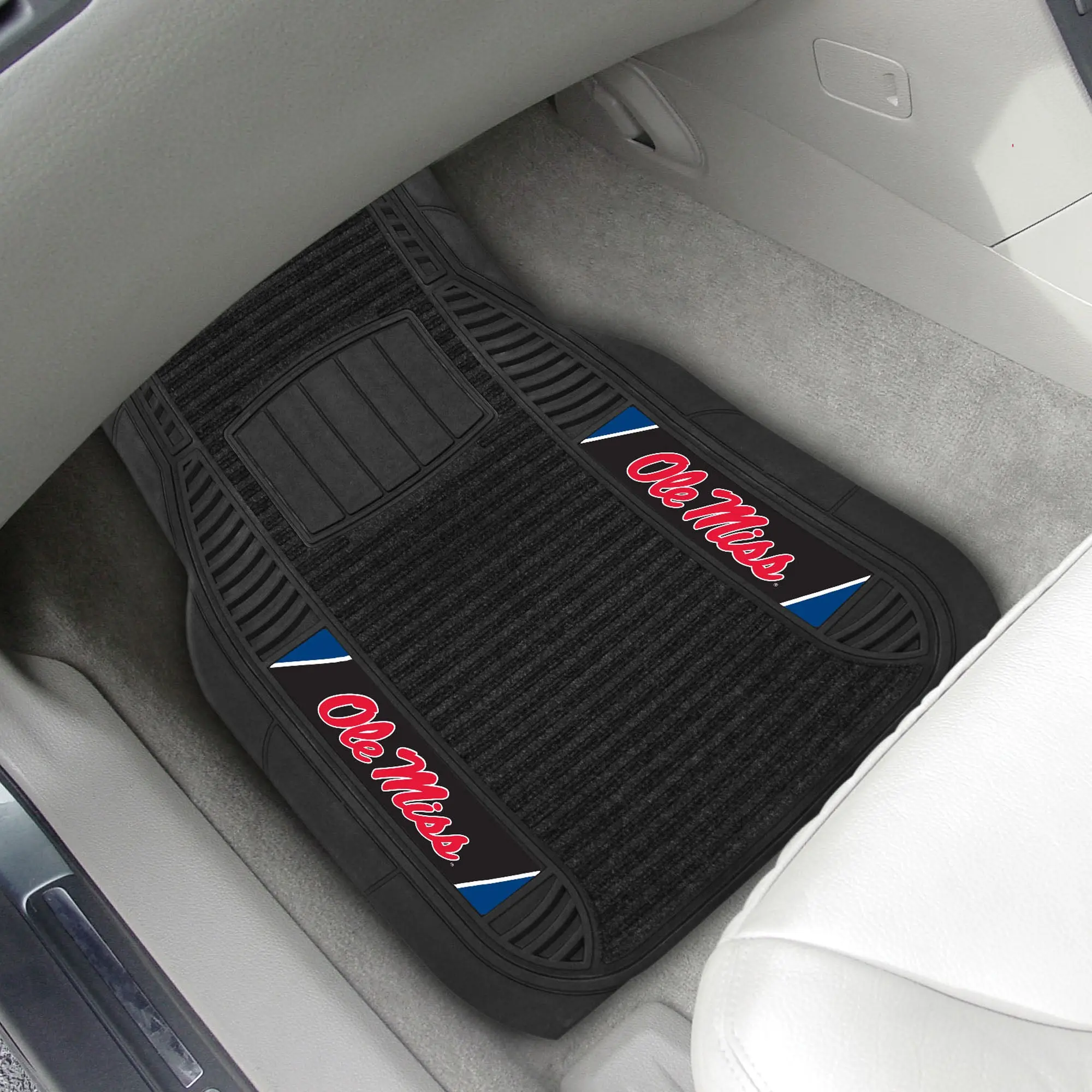 Ole Miss Rebels 2-piece Deluxe Car Mat Set 21"x27"