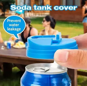 Soda Tank Cover - Prevent Water Leakage - Blue Leak-Proof Lid for Cans - Ideal for Outdoor Use