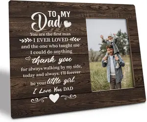 Dad Gift Picture Plaque Décor, Today and Always I'll Be Your Little Girl, Picture Framed Wood Plaque Sign, Wedding Gift to Dad from Bride Daughter, Dads Gifts, Father of the Bride Gifts