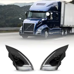 Torque Pair of LED Headlights Replacement for 2018-2024 Volvo VNL/VNR [Included All Bulbs] with Clear Lens, LED Control Module, DOT SAE Approved Headlamp RH (TRH219904BL & TRH219904BR)