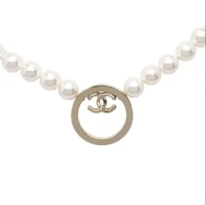 Pre-owned CHANEL 1 Small Leather Goods Coco Mark Necklace OK