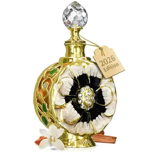 Swiss Arabian Layali Noir Perfume Oil for Women 0.5 oz — Warm Vanilla Tonka Amber Arabian Attar | Cognac Cinnamon Oakwood | Alcohol-Free Long Lasting CPO Fragrance