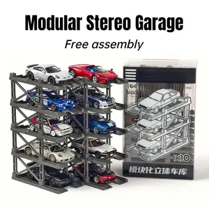Modular 1:64 Scale Parking Garage Display - Expandable Multi-Level Rack for Model Cars | Dustproof Storage Cabinet & Collection Showcase Gift Diorama