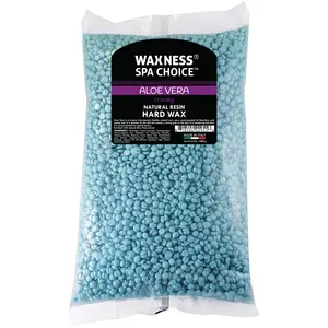 Waxness Spa Choice Aloe Vera Hard Wax Beads 2.2 lb / 1 kg - Natural Resin - For Hair Removal - Made in Italy - Creamy