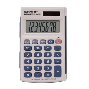 Sharp 8-Digit LCD Pocket Office Calculator with Hinged Hard Cover for Extra Protection, 3-Key Memory, Portable-Durable for Travel