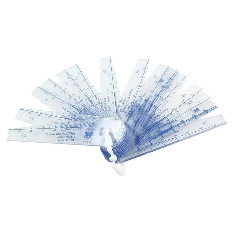 Plastic Feeler Gauge, 20-in-1 Gap Measuring Tool with Dual Readings Metric/Imperial, 0.05-2mm Thickness for Cycling Leisure & Outdoor Recreation Equipment