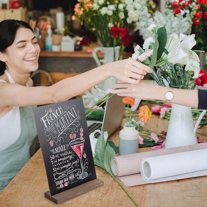 1Set Small Chalkboard Words Sign, 6 x 9 Inch Tabletop Decorative Chalk Board, Mini Double-Sided Erasable Message Menu Board for Food, Business, Wedding, Party