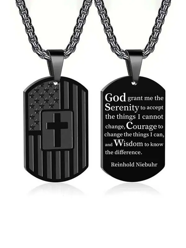 American Flag Cross Necklace for Men Boys Teens Catholic Christian Religious Jewelry Birthday Christmas Stocking Stuffer