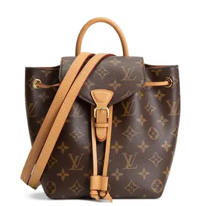 Pre-owned Louis Vuitton Monogram Coated Canvas & Vachetta Leather Backpacks Montsouris BB Backpack Monogram