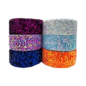 75mm Sequined velvet ribbon for making bows handmade DIY 25 yards