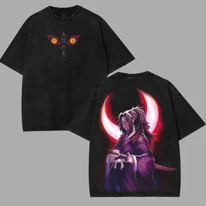 valentine shirts Kokushibo Upper moon rank 1 moon breathing v10 kny Demon Slayer Kimetsu No Yaiba Anime Double Printed graphic tee Menswear streetwear fantasy merch unisex