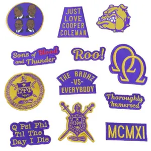 Omega 12 Patch Bundle - Omega Psi Phi Embroidered Iron On Patches