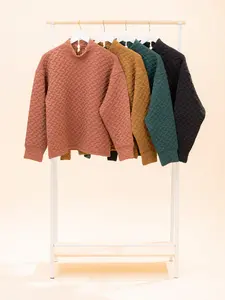 Solid Long Sleeve Split Neck Top | S-XL