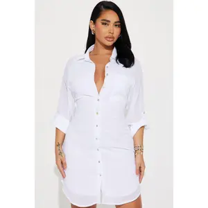Out Of Office Mini Dress - White