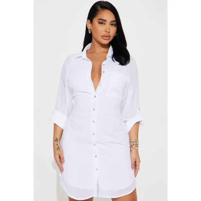 Out Of Office Mini Dress - White