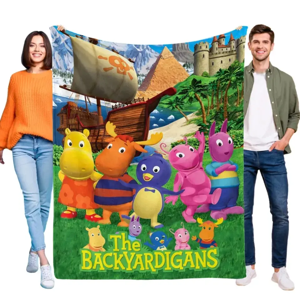 The Backyardigans Flannel Blanket | Cute Cartoon Throw Blanket for Bed Sofa Office | Soft Kids Bedroom Decor | Birthday Gift for Boys Girls