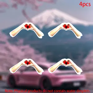Albania Heart Stickers, 4pcs Car Door Window Laptop Luggage Furniture Bumper Decals, Durable Vinyl Adhesive Material