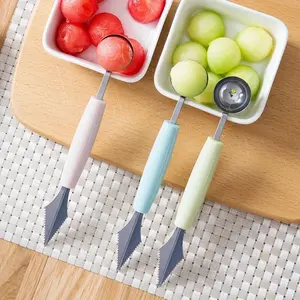 A Stainless Steel Multi-Functional Fruit Carving Tool, Watermelon Baller, Ice Cream Scoop, Kitchen Cold Dish Tool, Gadgets for Fruit And Vegetable Preparation