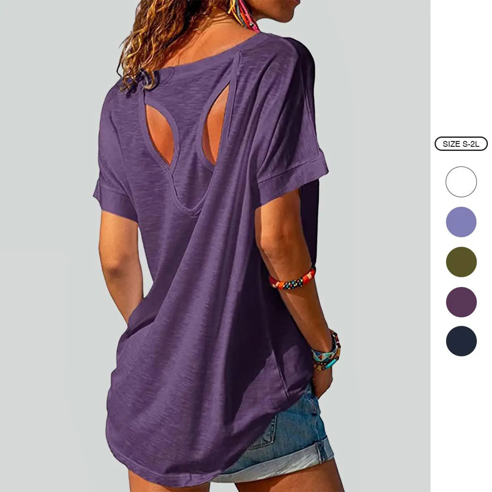 Imily Bela Women Open Back Athlete Loose Fitting Workout Casual Yoga T-Shirt Summer Gym Tee Imily Bela Women Open Back Athlete Loose Fitting Workout Casual Yoga T-Shirt Summer Gym Tee