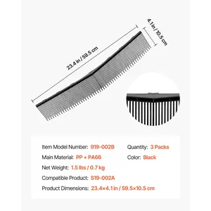 VEVOR 3 Packs Lawn Sweeper Brush Replacement, Compatible with VEVOR 26 in Lawn Leaf Collector Sweepers, Yard Sweeper Brush Paddle with Durable V-Shaped Bristles for Easy Grass Leaf Cleanup