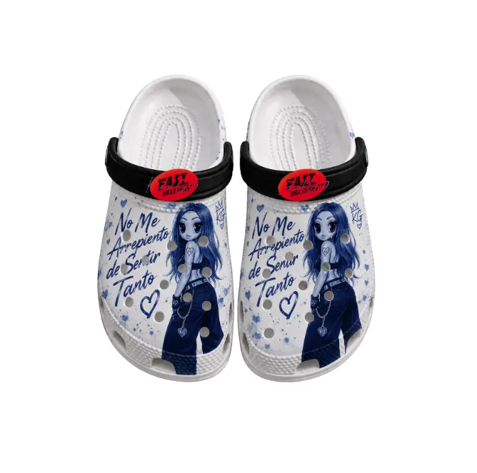 Blue Heart Music Clogs, Latina Pop Inspired Garden Shoes, Cute Graphic Slip On Clog Sandals, Fan Gift