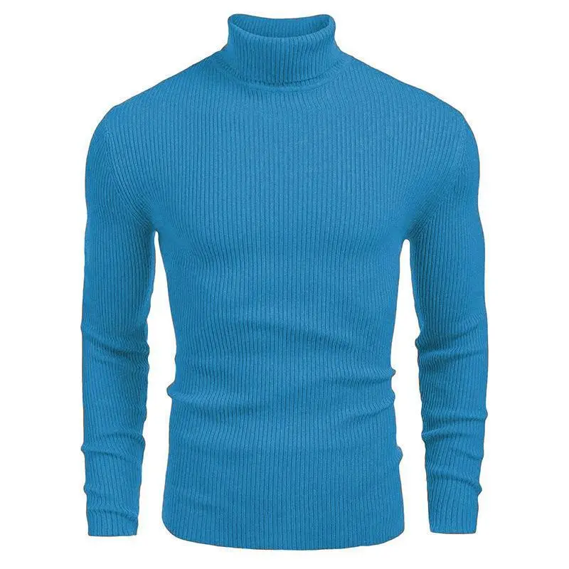 Men's Slim Fit Knitted Ribbed Turtleneck/Neck Sweater - Soft Thick Long Sleeve, Winter Casual Knitwear, Ideal to Match Jeans Outdoor Wear used with raincoat