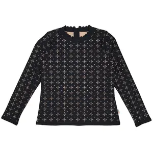 SwimZip Women's UPF 50+ Long Sleeve Laser Cut Scallop Neck Rash Guard