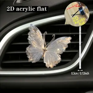 Creative Butterfly Car Vent Clip Air Freshener, Acrylic Decoration Diffuser, Fresh Scent, Fashion Car Interior Accessory, Vehicle Essentials, Car Interior Diffusers