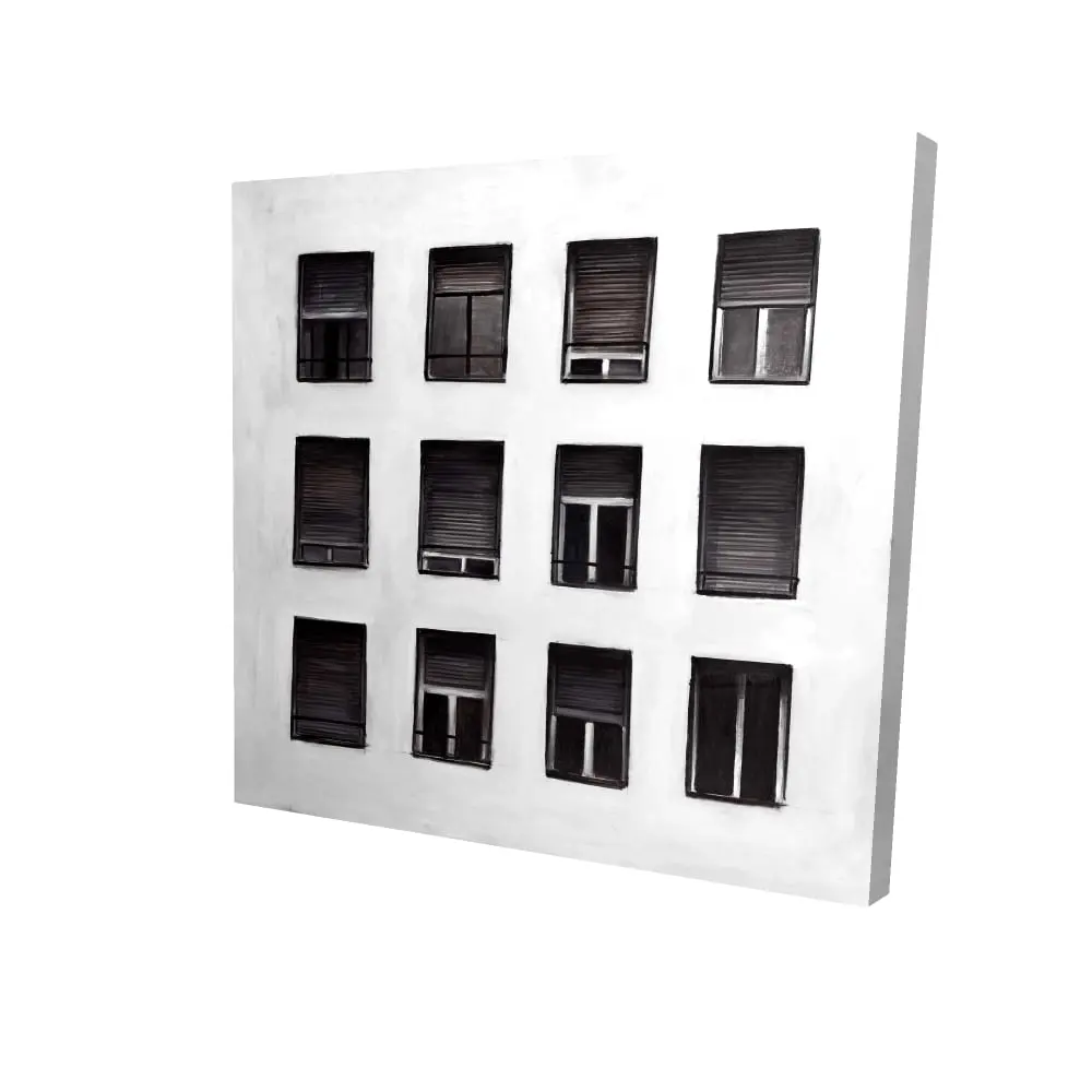 212 MAIN 24x24 in. High-Detail Modern-Design-Style City Building Wall Art Photo Print, Artistic Window View Decoration for Living Spaces