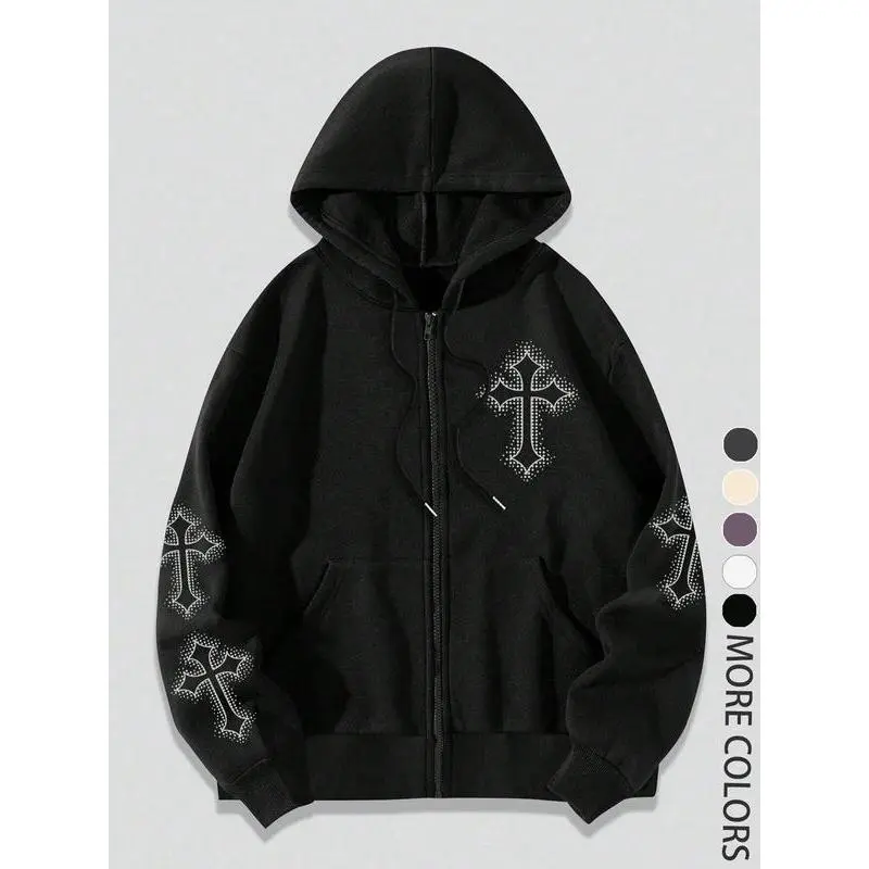 hoodies cross with zipper - TikTok Shop
