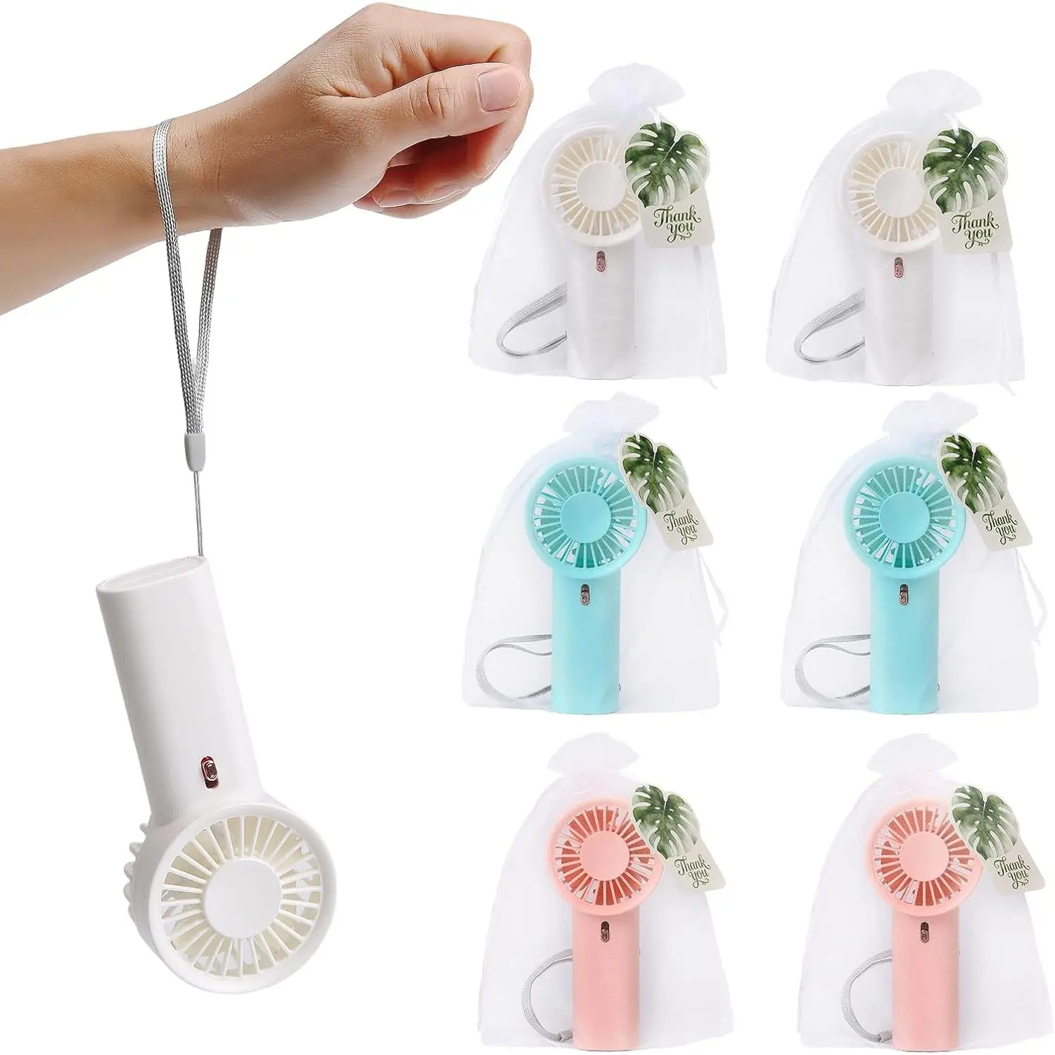 Mini Fans Bulk Fans for Wedding Guests, AAA Battery Handheld Fans Bulk, Wedding Fans for Guests & Wedding Souvenirs for Guests Wedding Favors